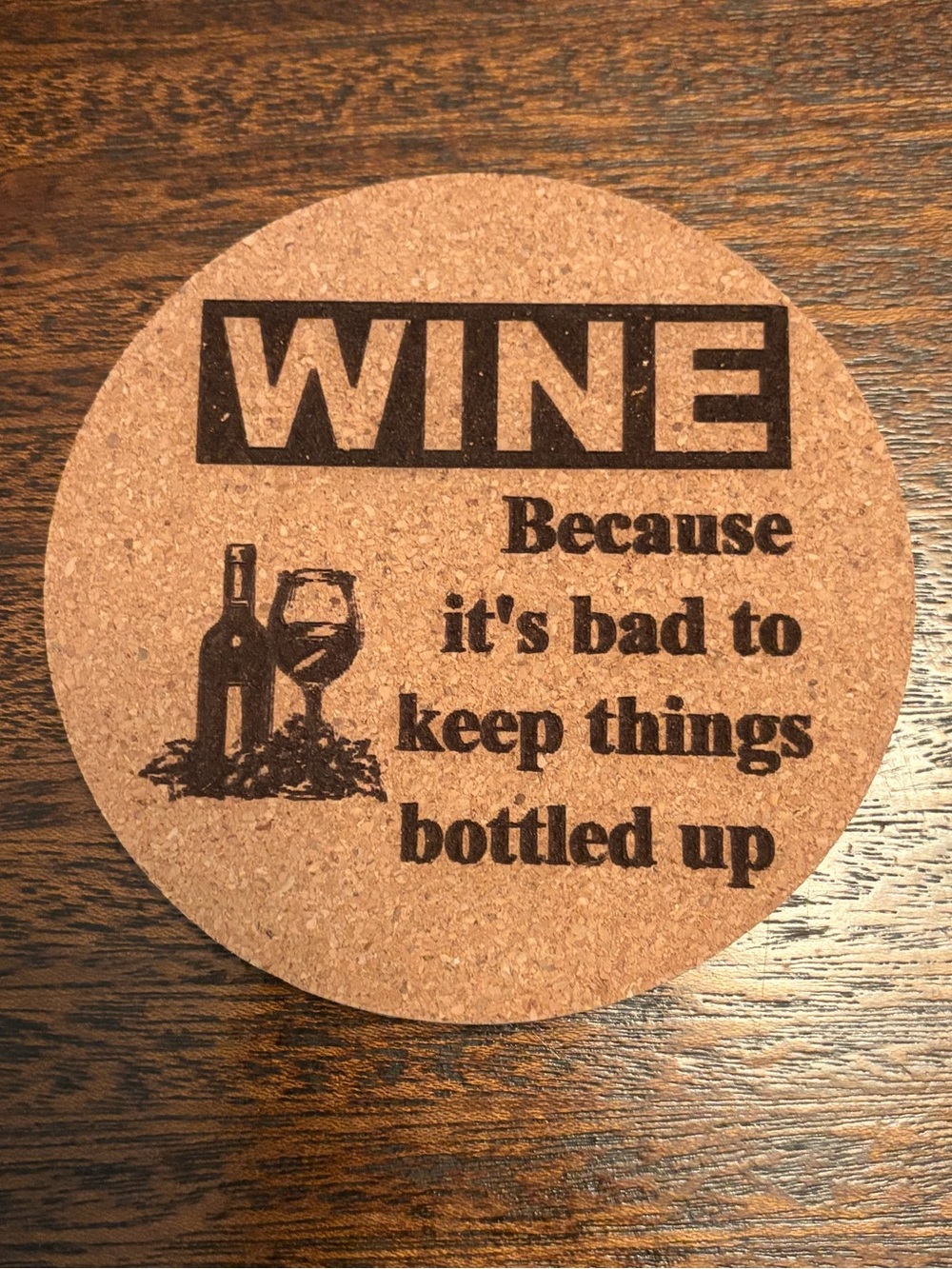 🆓 | WINE cork coaster 4"